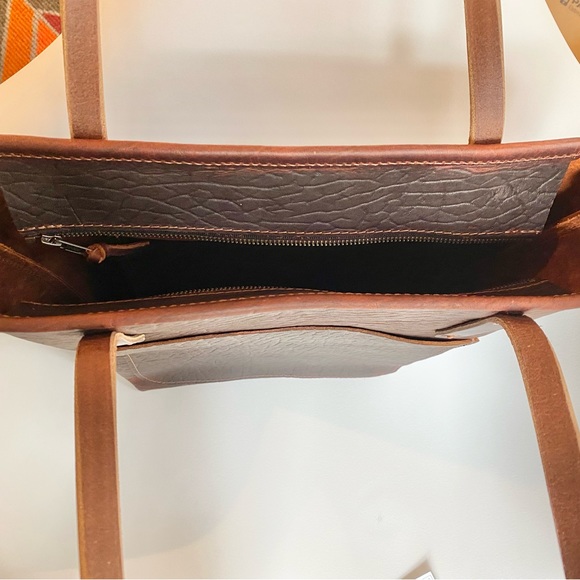 NEW cherry bison limited edition Go Forth Goods deluxe large slim avery tote - Picture 4 of 5